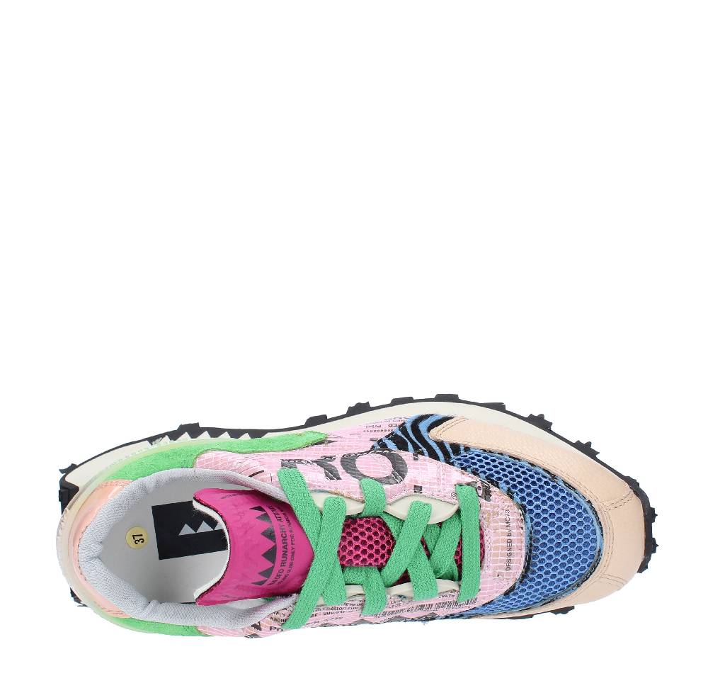 RUN OF Sneakers Modello RO-1 HAMBURG RUN OF In Pelle Camoscio E Tessuto