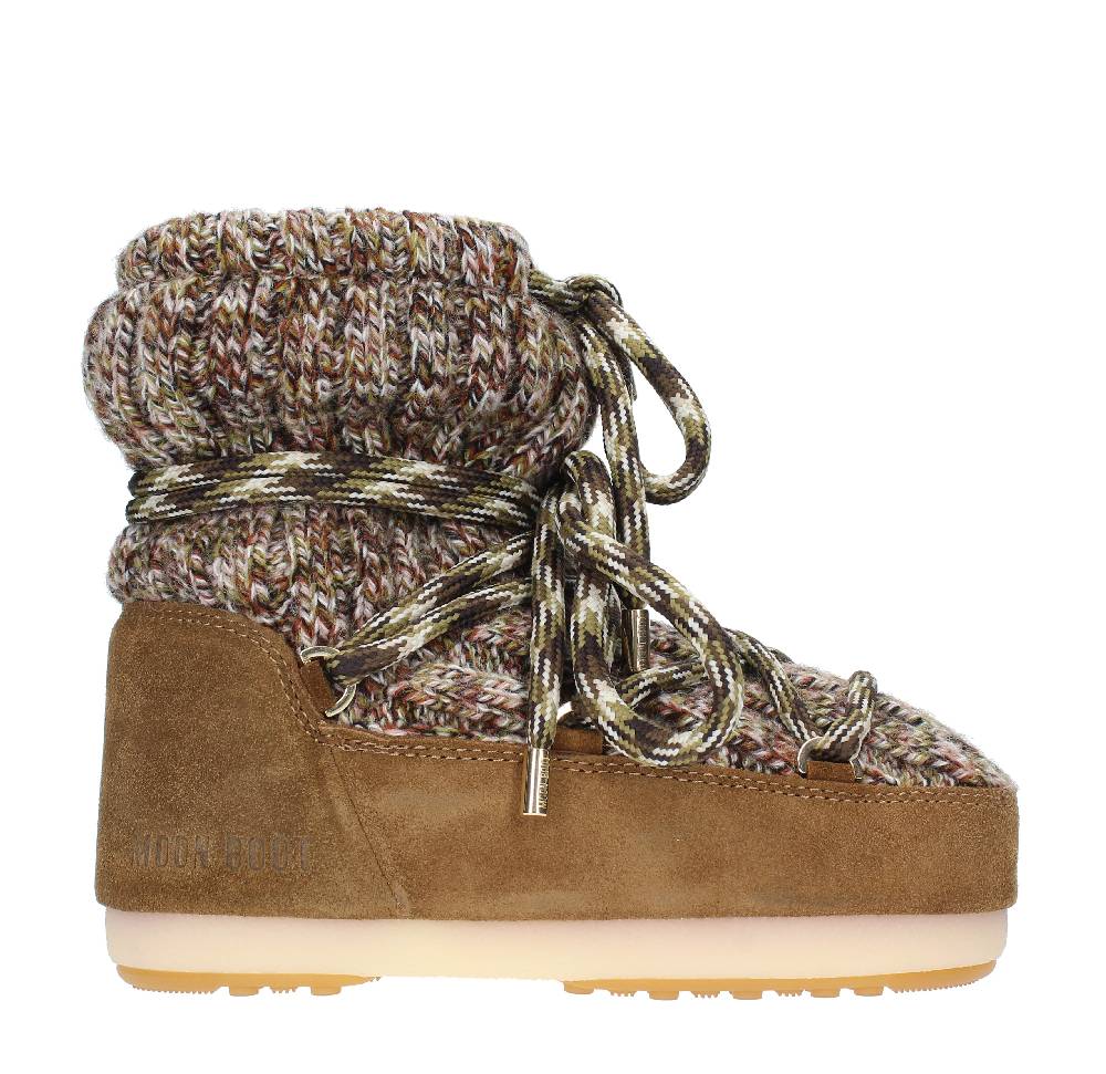 MOON BOOT Stivaletti Da Neve Modello LOW WOOL MOON BOOT In Camoscio E Tessuto