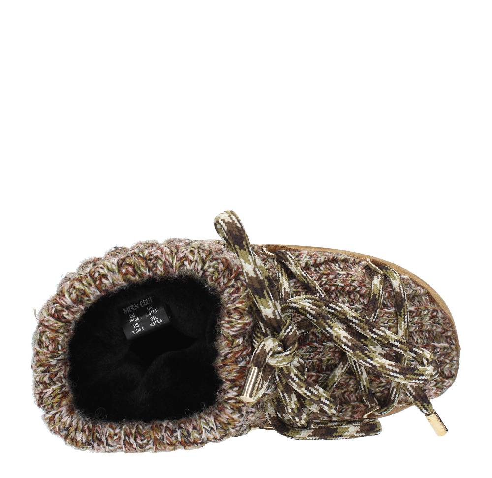 MOON BOOT Stivaletti Da Neve Modello LOW WOOL MOON BOOT In Camoscio E Tessuto