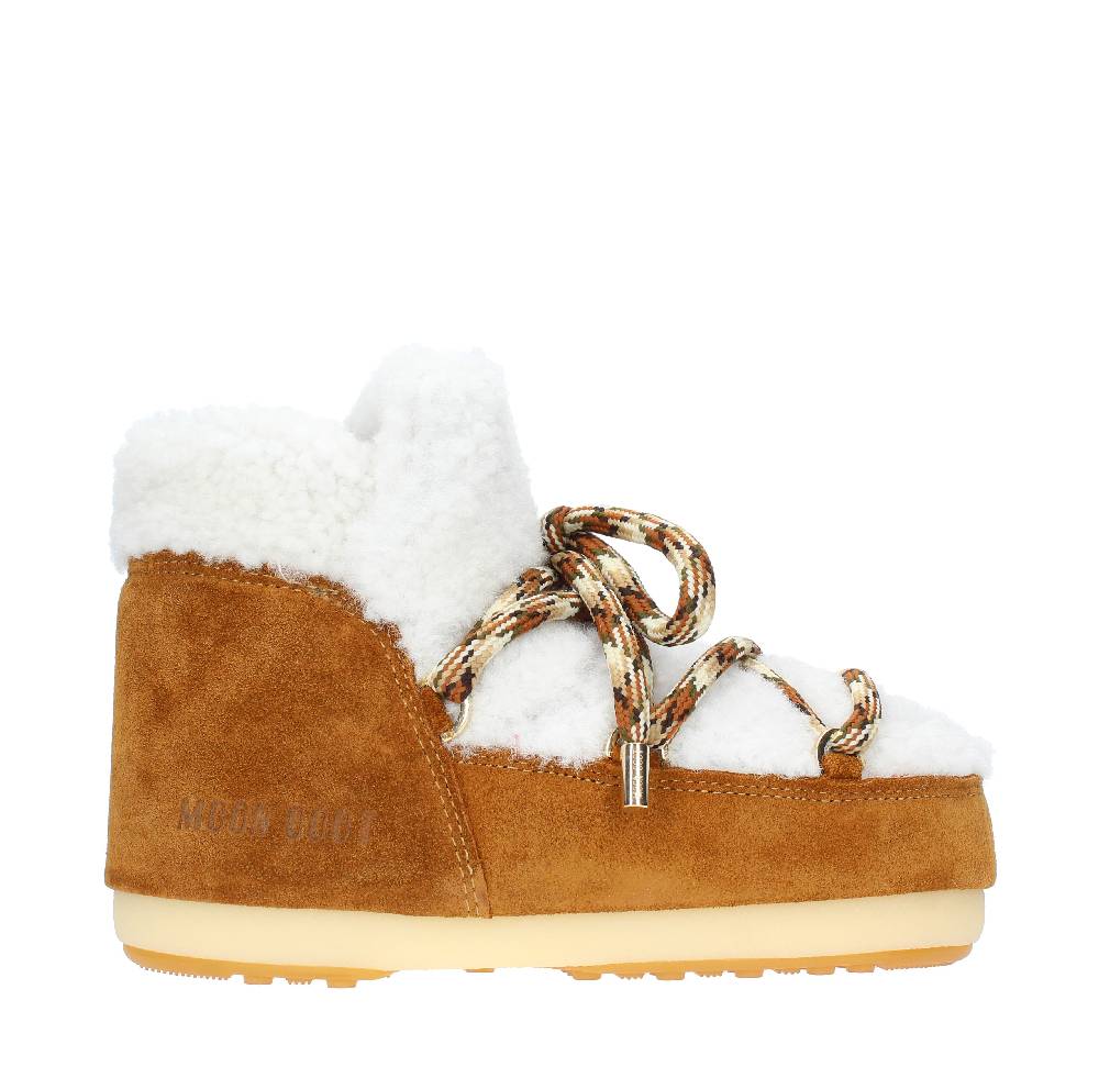 MOON BOOT Stivaletti Da Neve Modello PUMPS SHEARLING MOON BOOT In Pelliccia E Camoscio