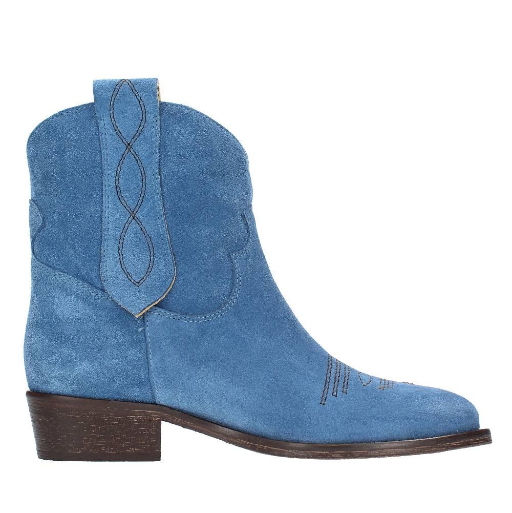 VIA ROMA 15 Stivaletti Texani Modello 4035 In Camoscio