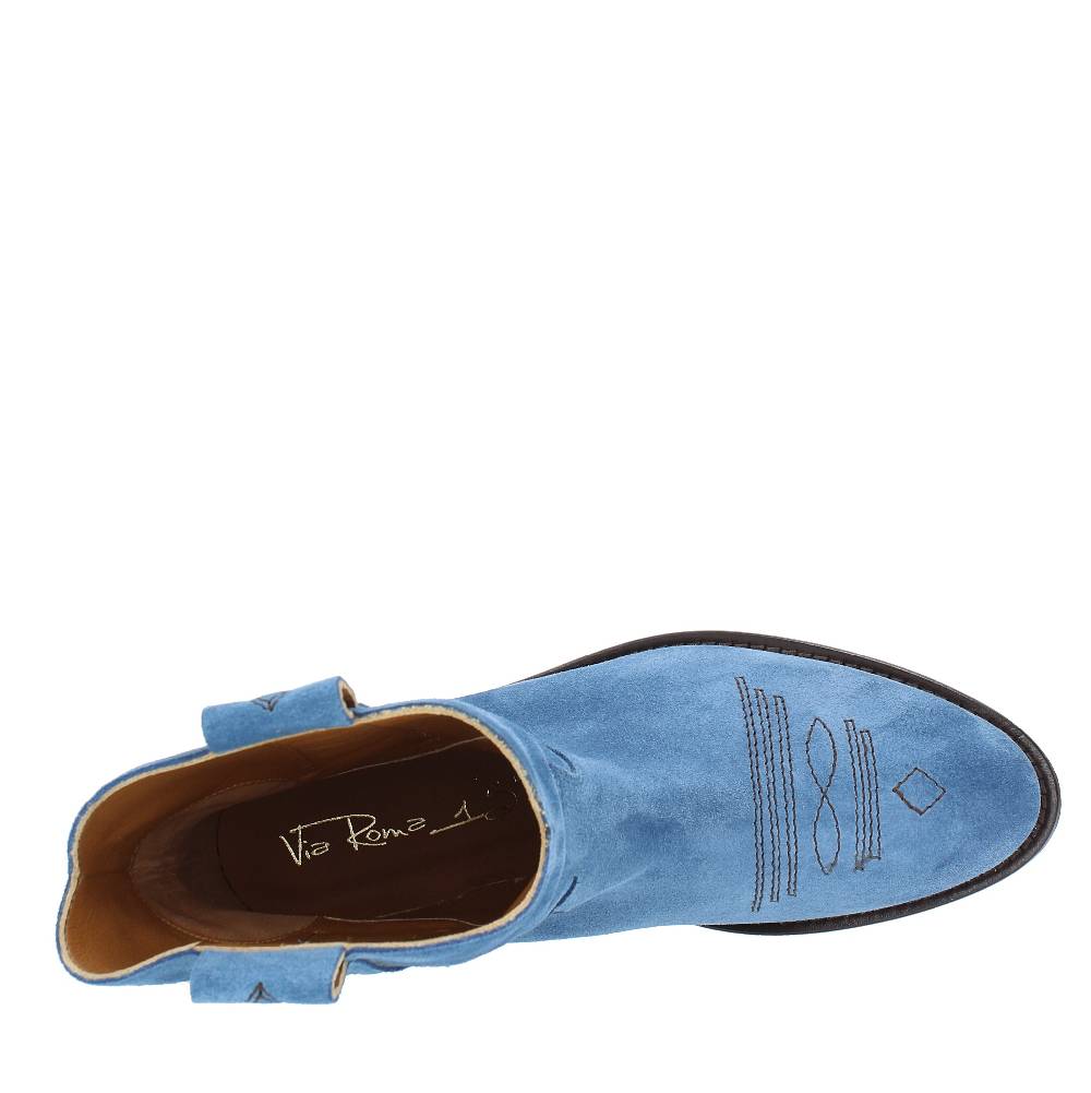 VIA ROMA 15 Stivaletti Texani Modello 4035 In Camoscio