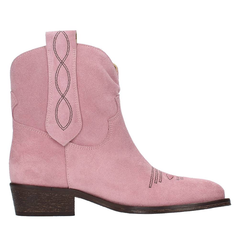 VIA ROMA 15 Stivaletti Texani Modello 4035 In Camoscio