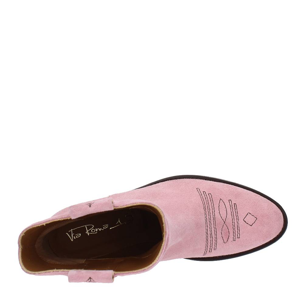 VIA ROMA 15 Stivaletti Texani Modello 4035 In Camoscio