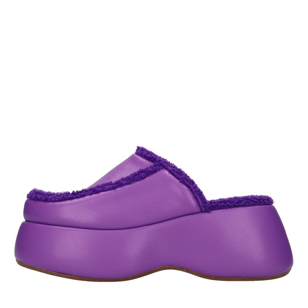 THEMOIRE Mules con zeppa in tessuto vegano