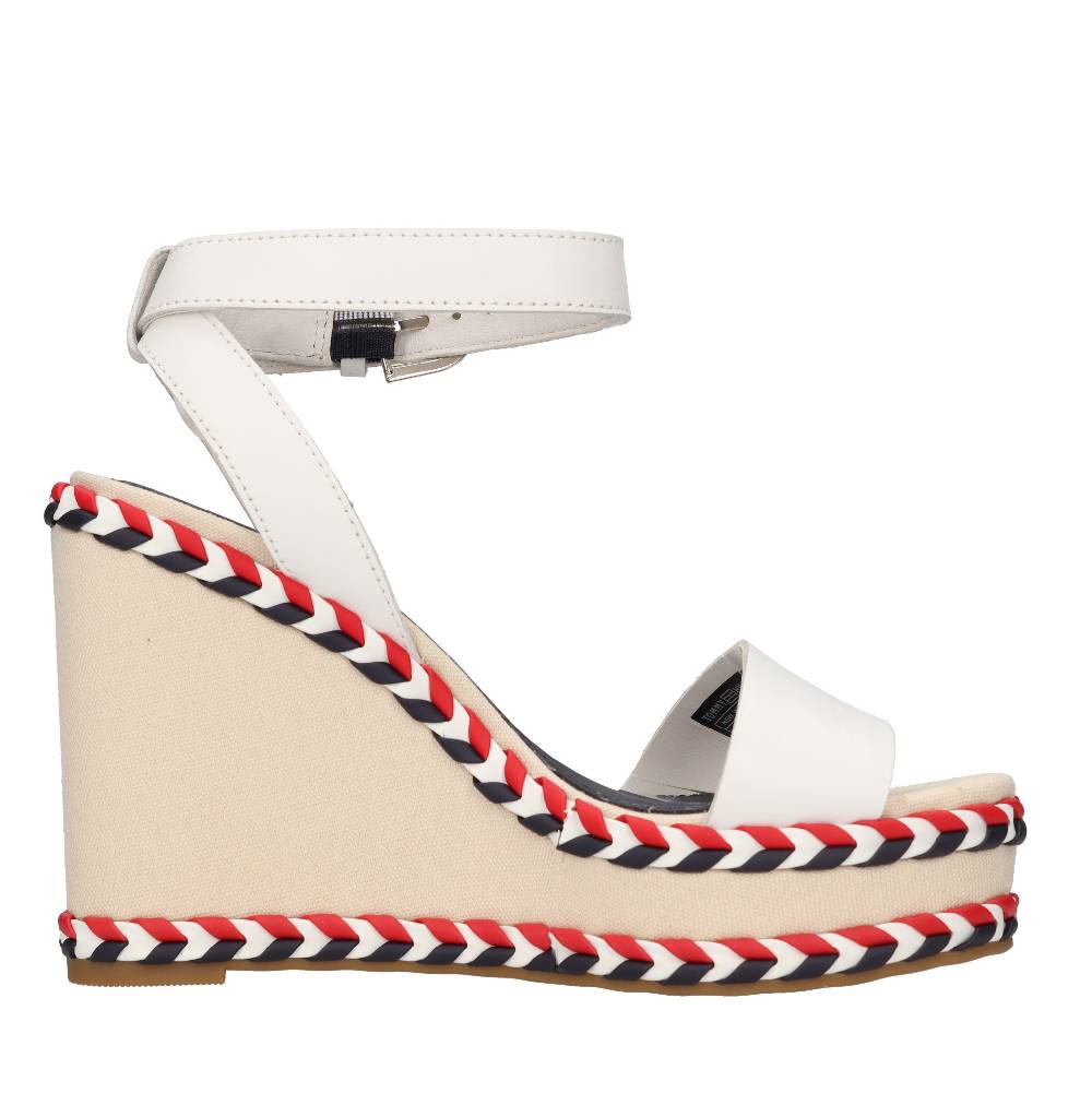 TOMMY HILFIGER Sandali Con Zeppa In Pelle