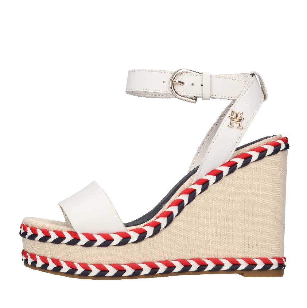 TOMMY HILFIGER Sandali con zeppa in pelle