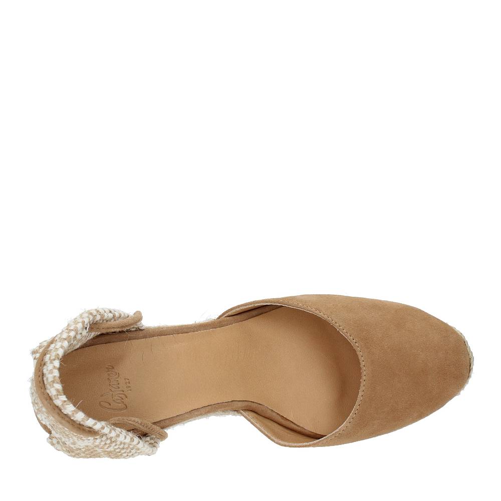 CASTANER Zeppa In Camoscio, Tessuto E Corda Modello CARINA