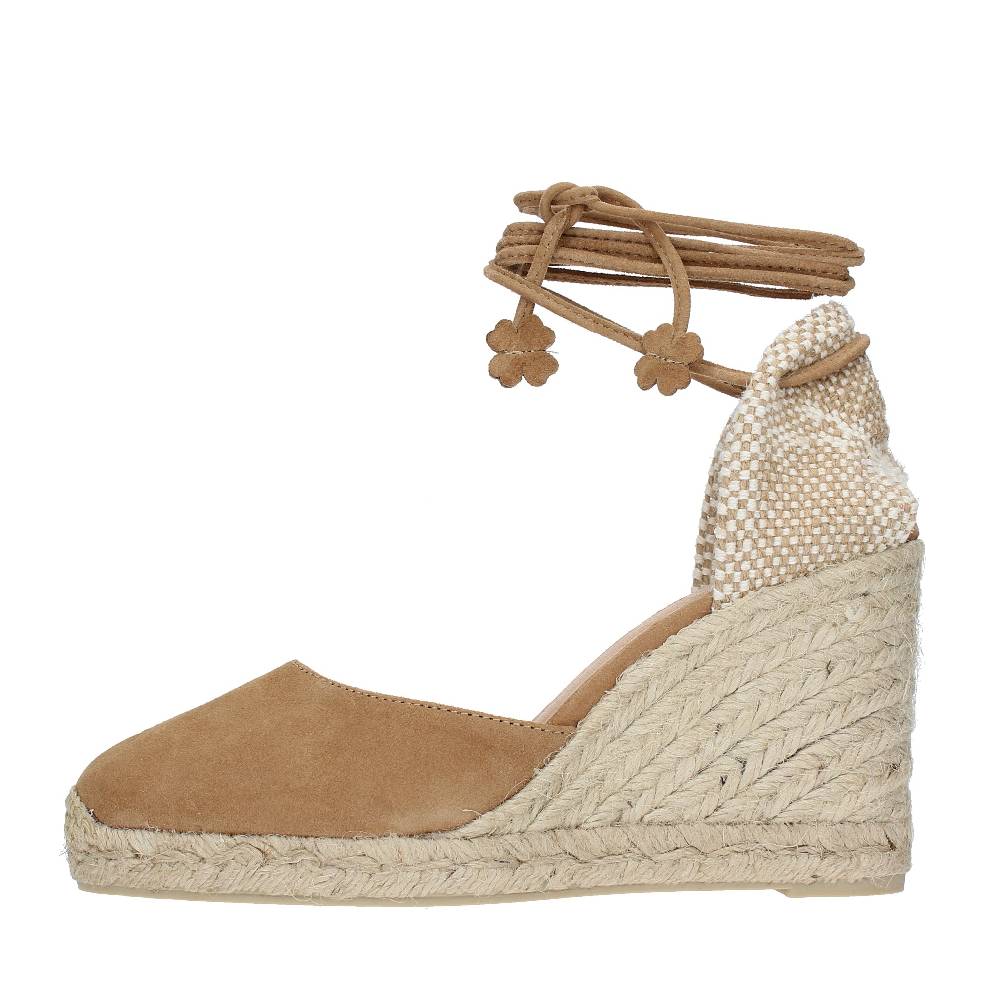 CASTANER Zeppa in camoscio, tessuto e corda modello CARINA