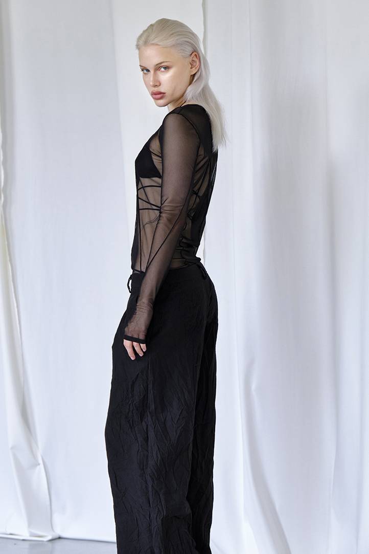 Nostrasantissima Pantaloni Palazzi in Lino Stropicciato