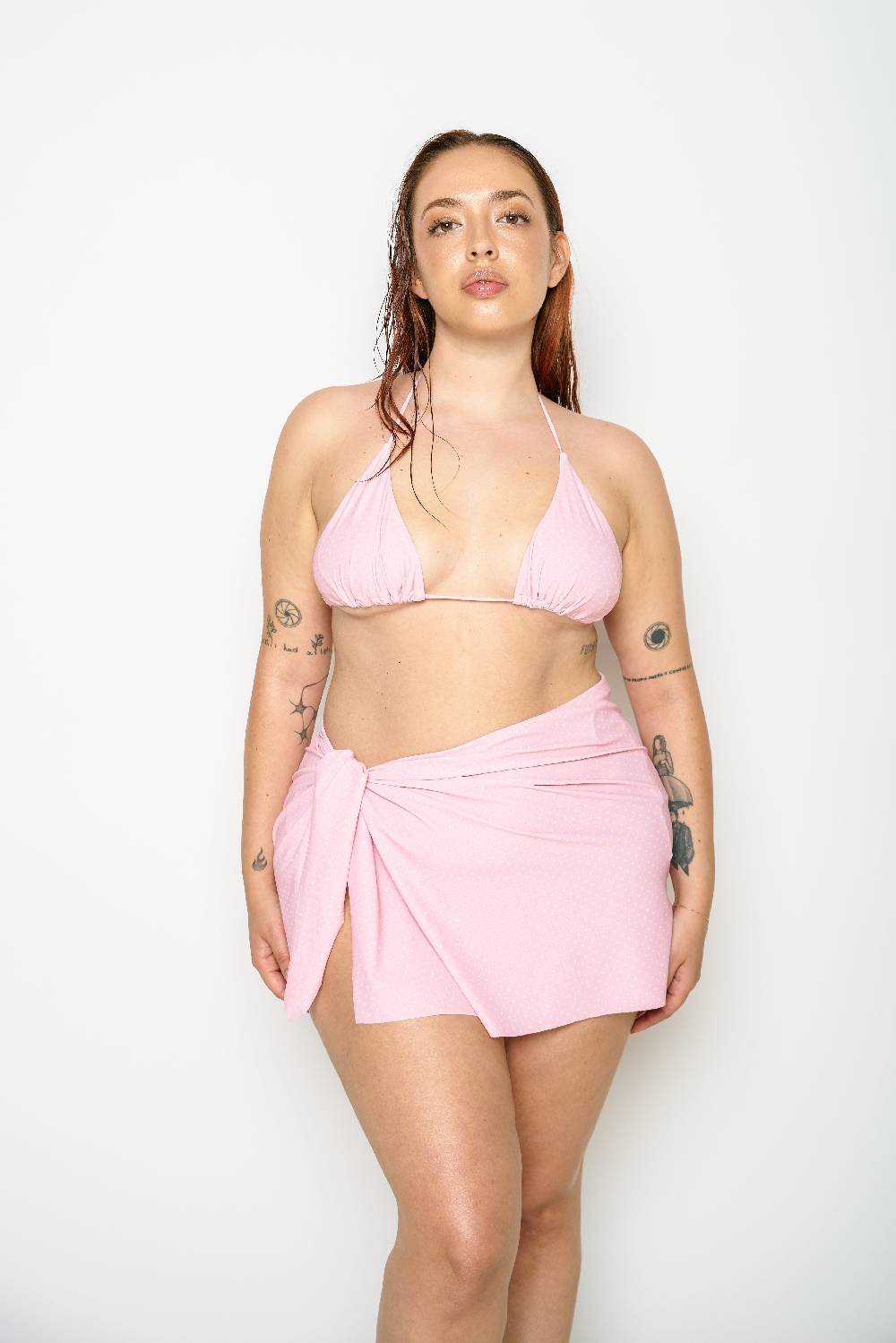 Not After Ten SHORT PINK POLKA-DOT PAREO