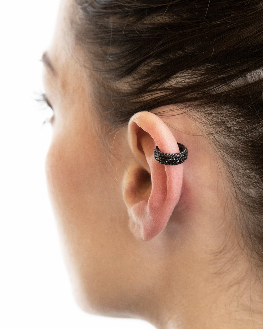 Nove25 EAR CUFF BRIGHT BLACK WRAP CON BRILLANTI NERI