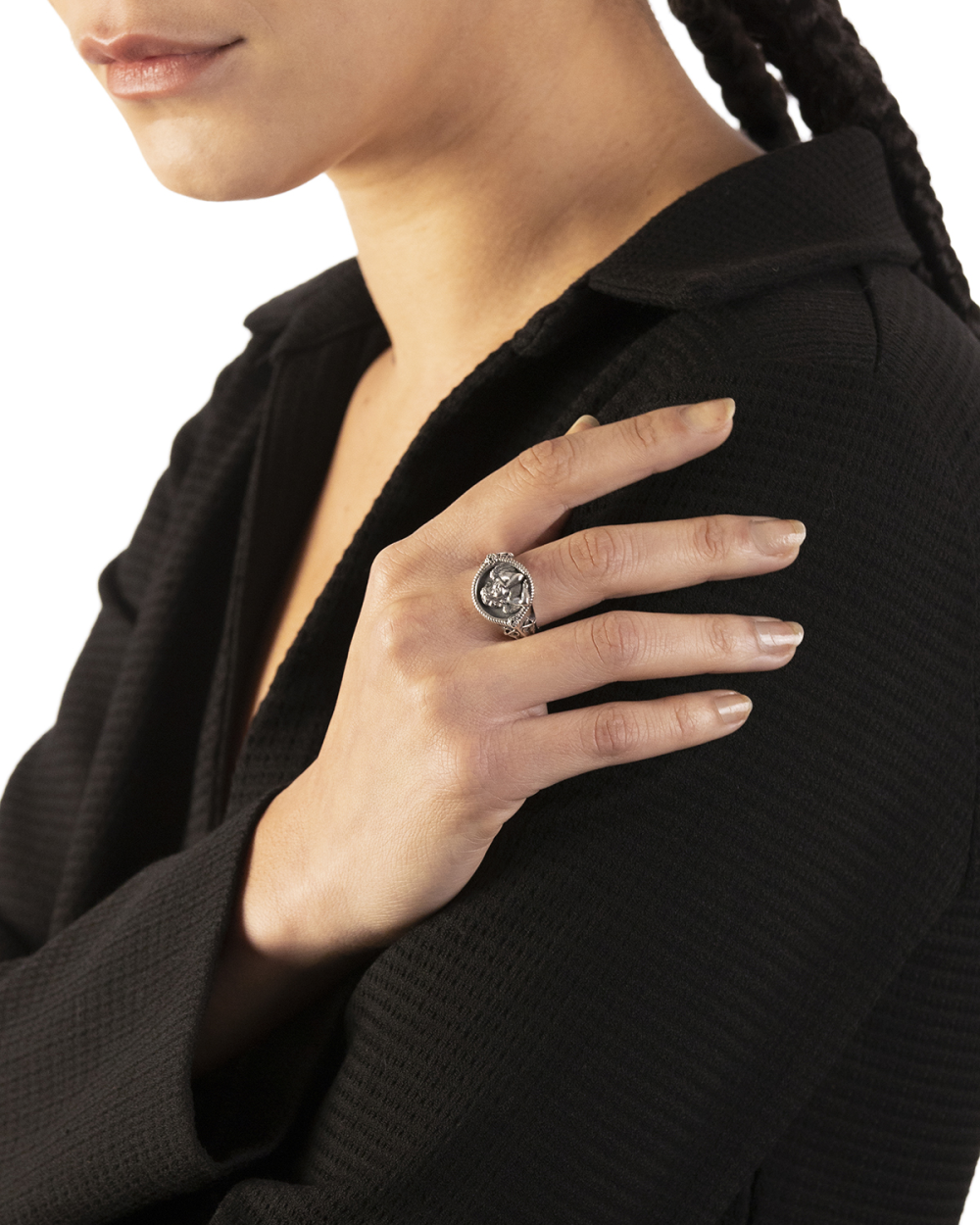 Nove25 ANELLO CHEVALIER CUPIDO IN ARGENTO