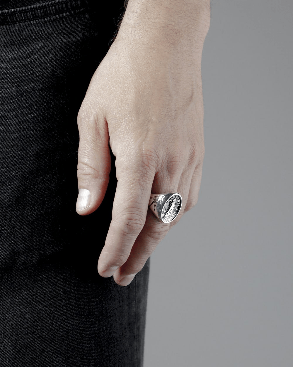 Nove25 ANELLO CHEVALIER FARO IN ARGENTO