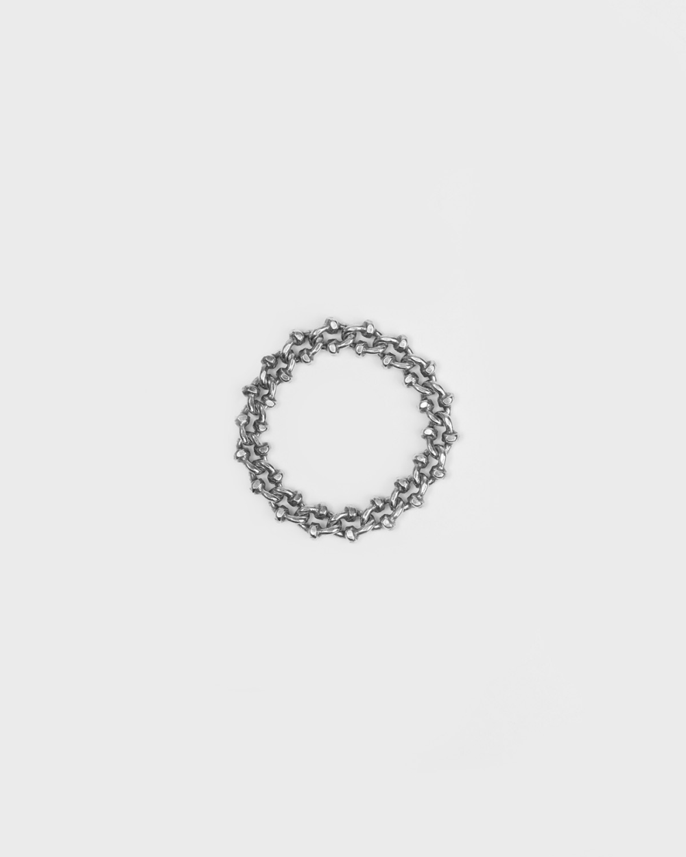 Nove25 ANELLO MAGLIA GRANCHIO IN ARGENTO