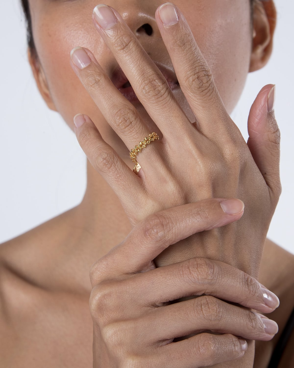 Nove25 ANELLO MAGLIA GRANCHIO PLACCATO ORO