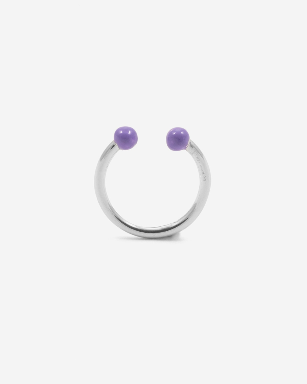 Nove25 ANELLO PIERCING SFERE GRANDE LILLA