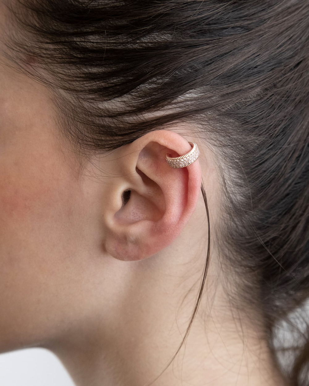 Nove25 EAR CUFF BRIGHT ROSE WRAP PLACCATO ORO ROSA