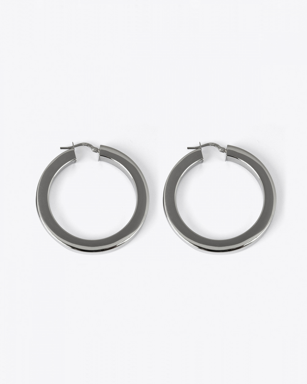 Nove25 ORECCHINI A CERCHIO FILO QUADRATO 5 RUTENIO