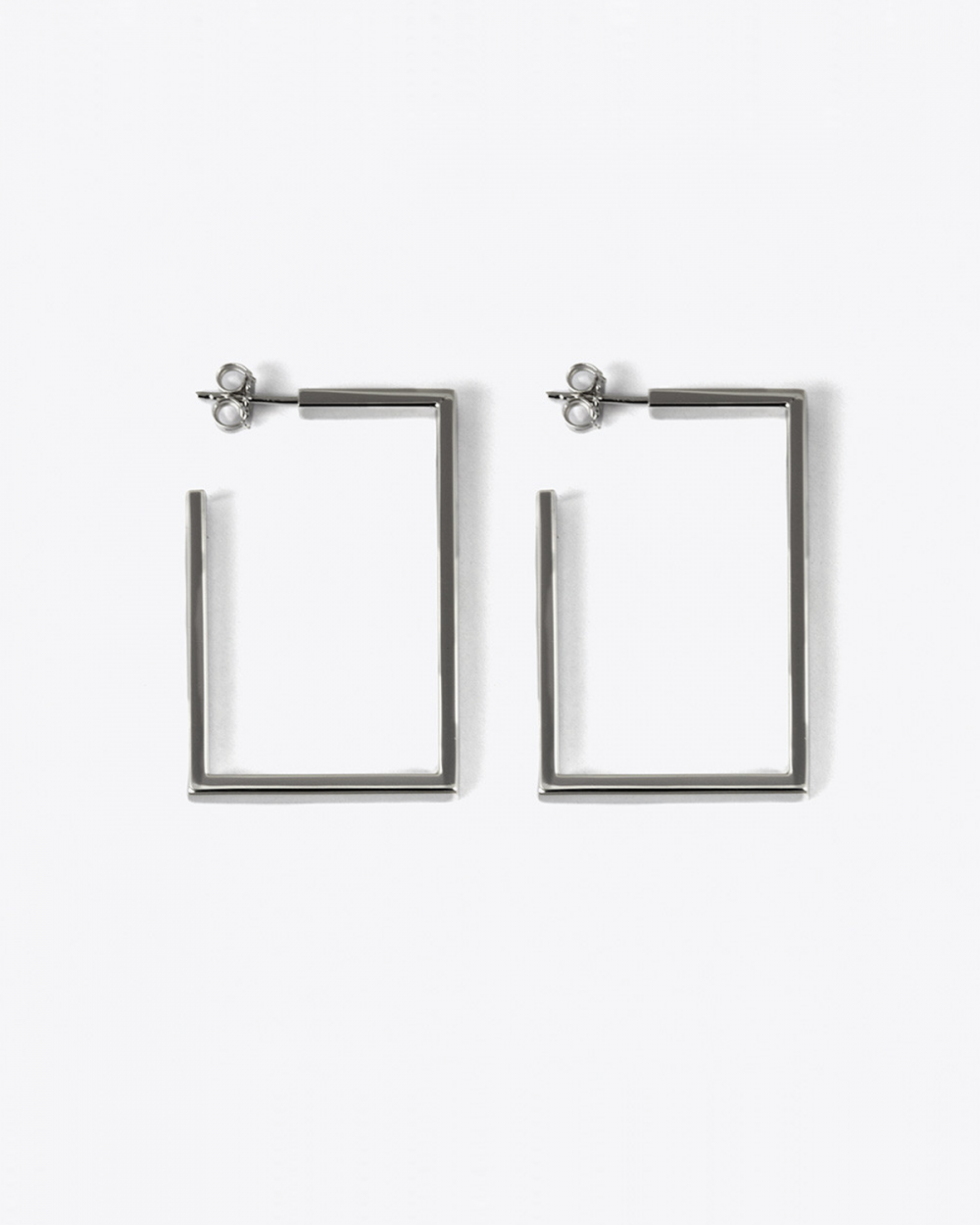 Nove25 ORECCHINI COPPIA RETTANGOLO APERTO FILO RETTANGOLARE RUTENIO