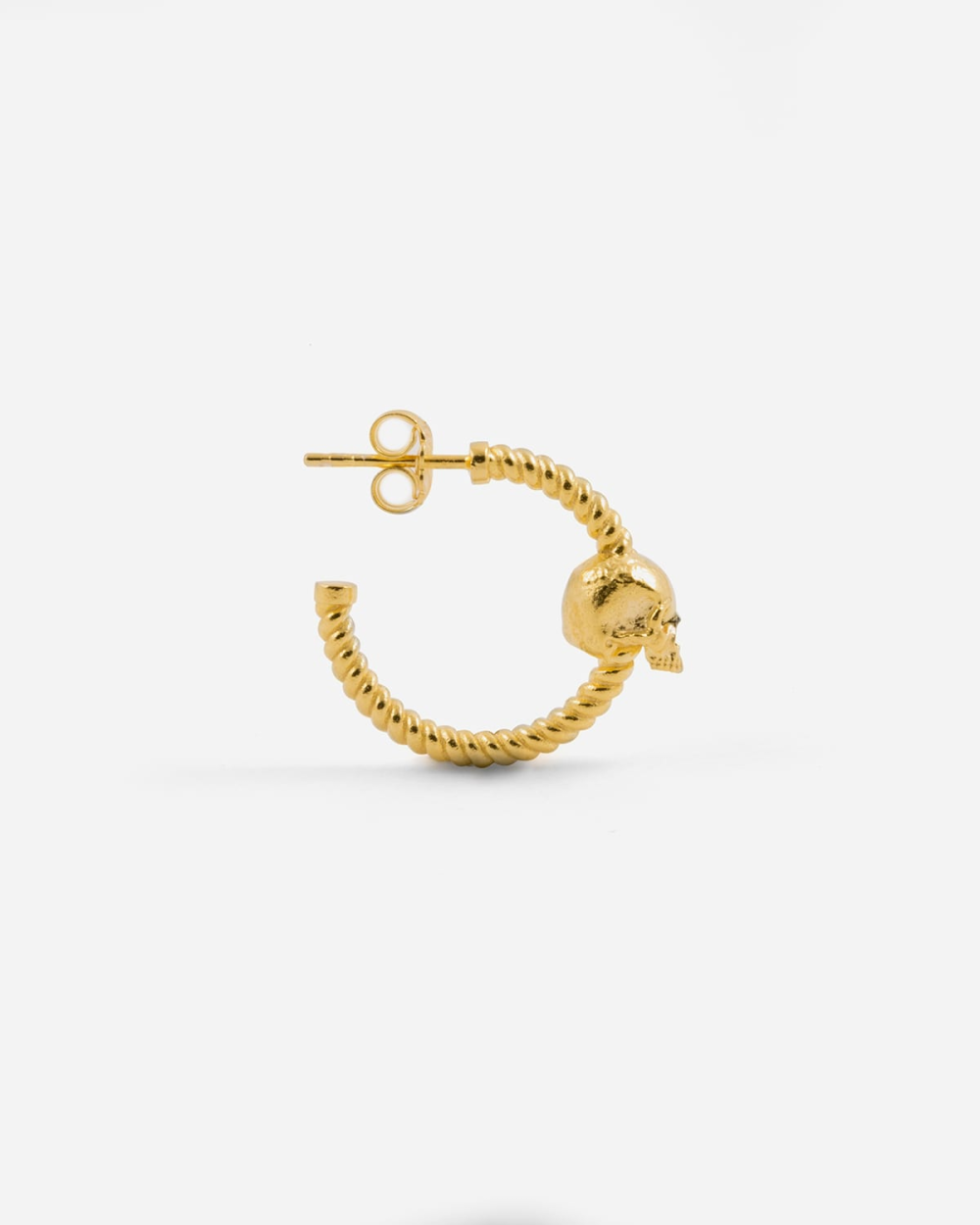 Nove25 ORECCHINO A CERCHIO CON TESCHIO PASSANTE PLACCATO ORO