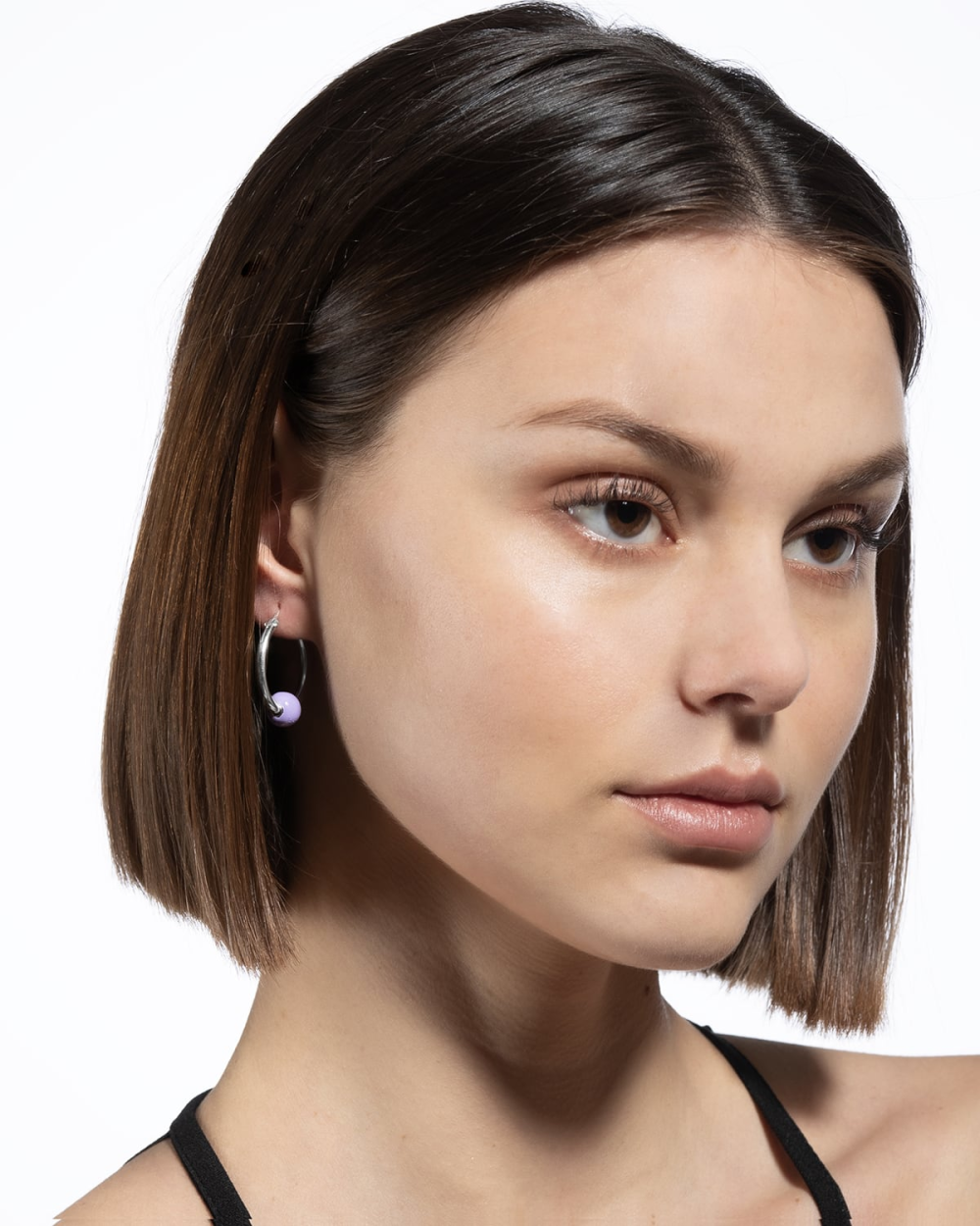 Nove25 ORECCHINO SINGOLO PIERCING SFERA SMALTO LILLA