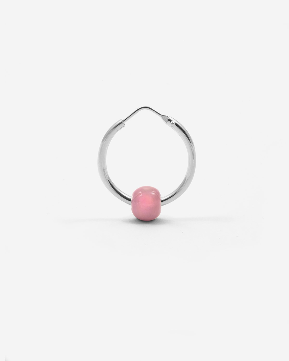 Nove25 ORECCHINO SINGOLO PIERCING SFERA SMALTO ROSA