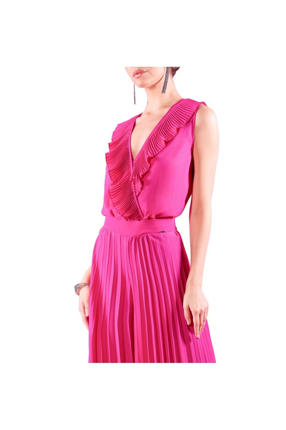 Nualy BODY CON VOLANT PLISSE