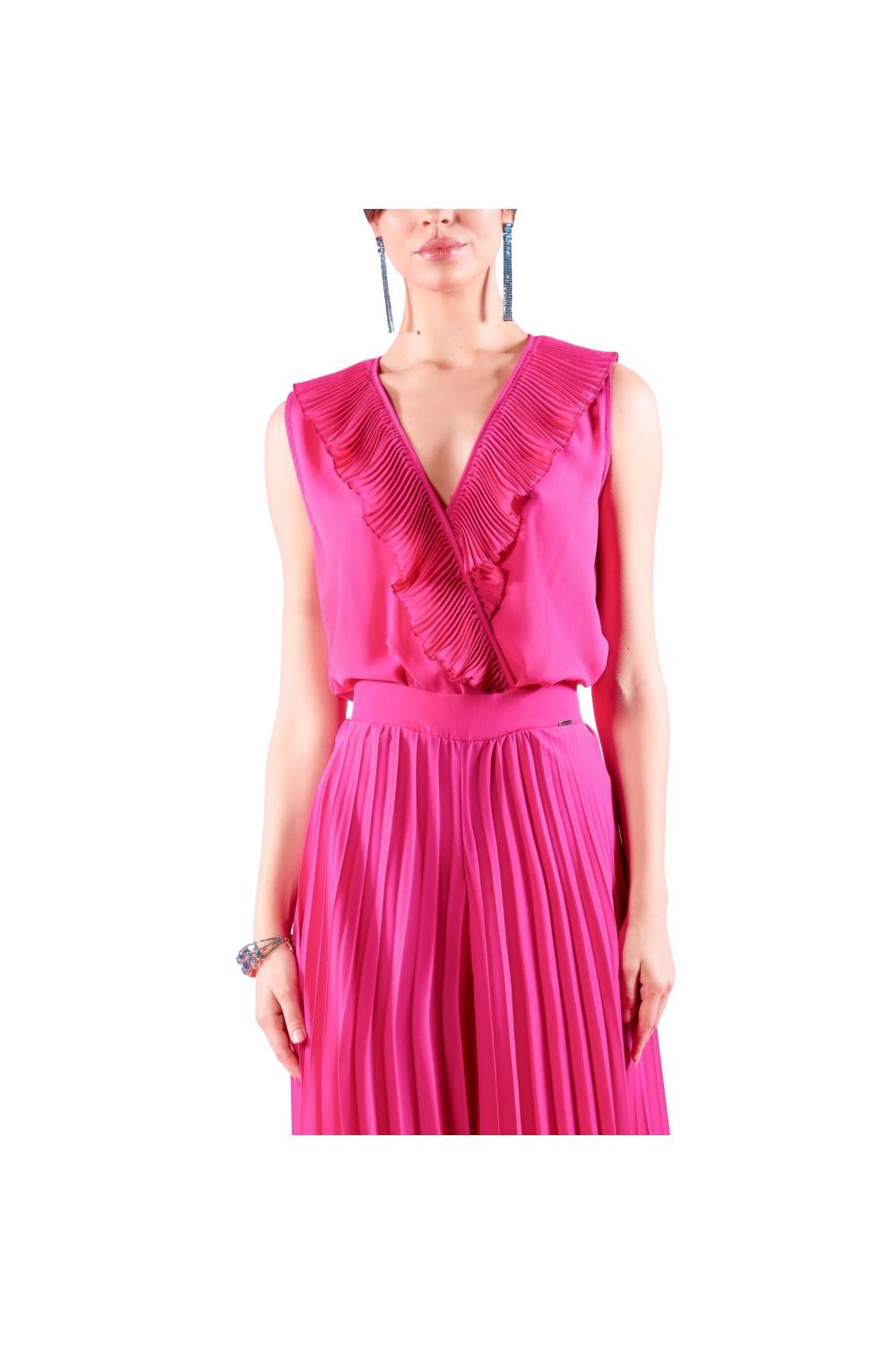 Nualy BODY CON VOLANT PLISSE