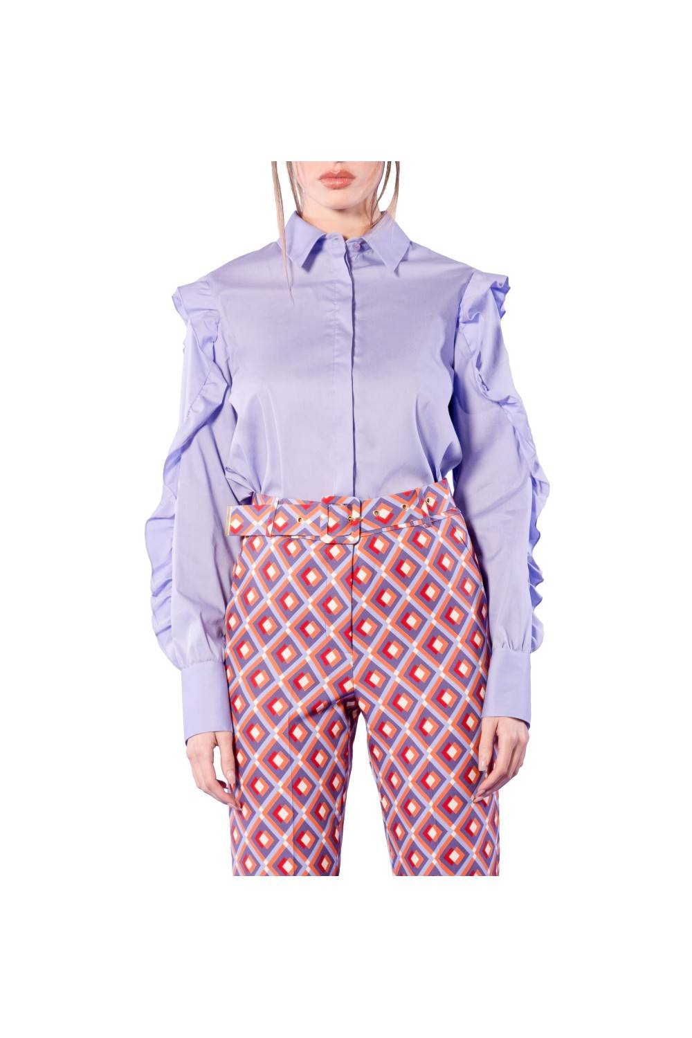 Nualy CAMICIA IN POPELINE CON ROUCHES