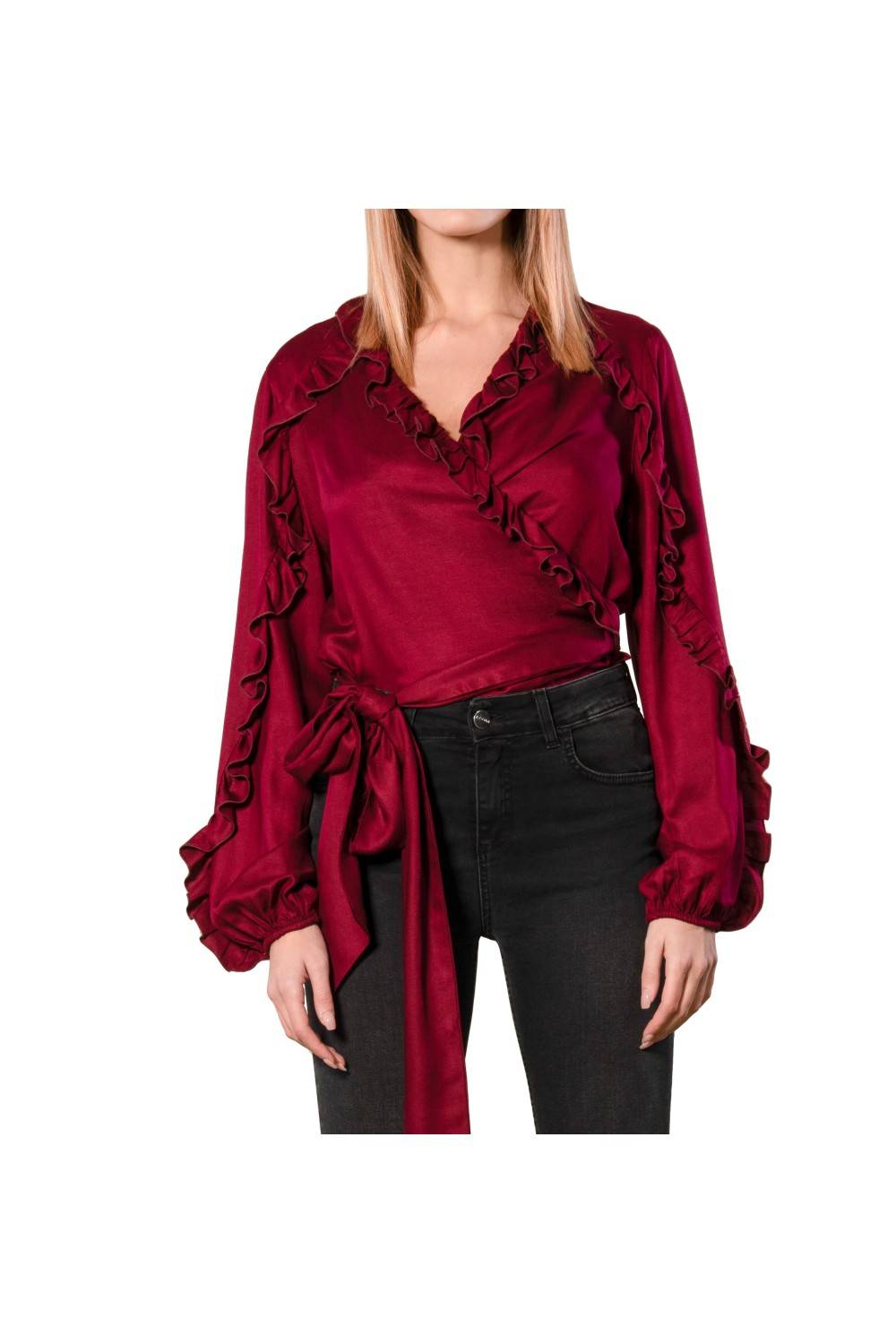 Nualy CAMICIA INCROCIO CON ROUCHES