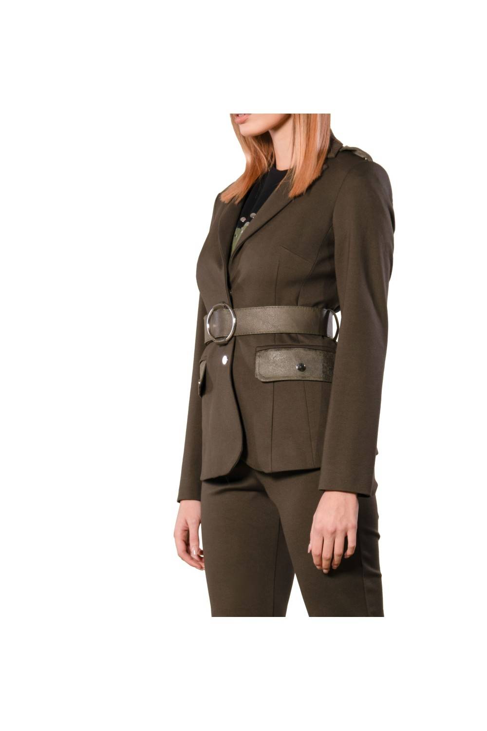 Nualy GIACCA CON INSERTI IN PELLE