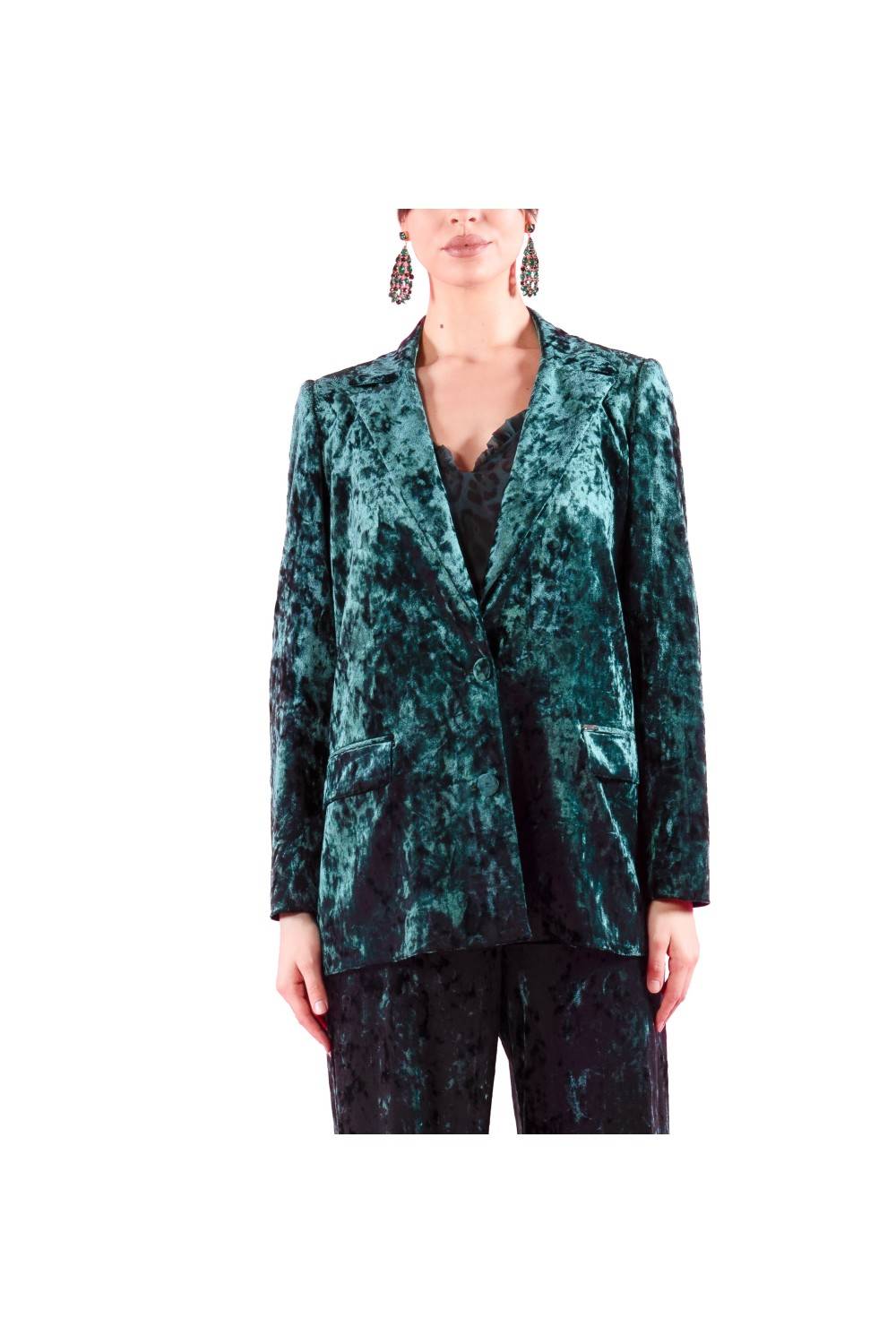 Nualy GIACCA MONOPETTO IN VELLUTO