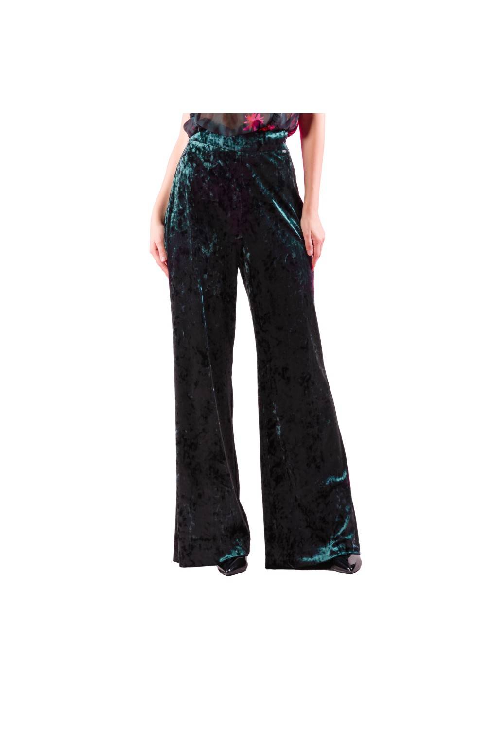 Nualy PANTALONE PALAZZO IN VELLUTO