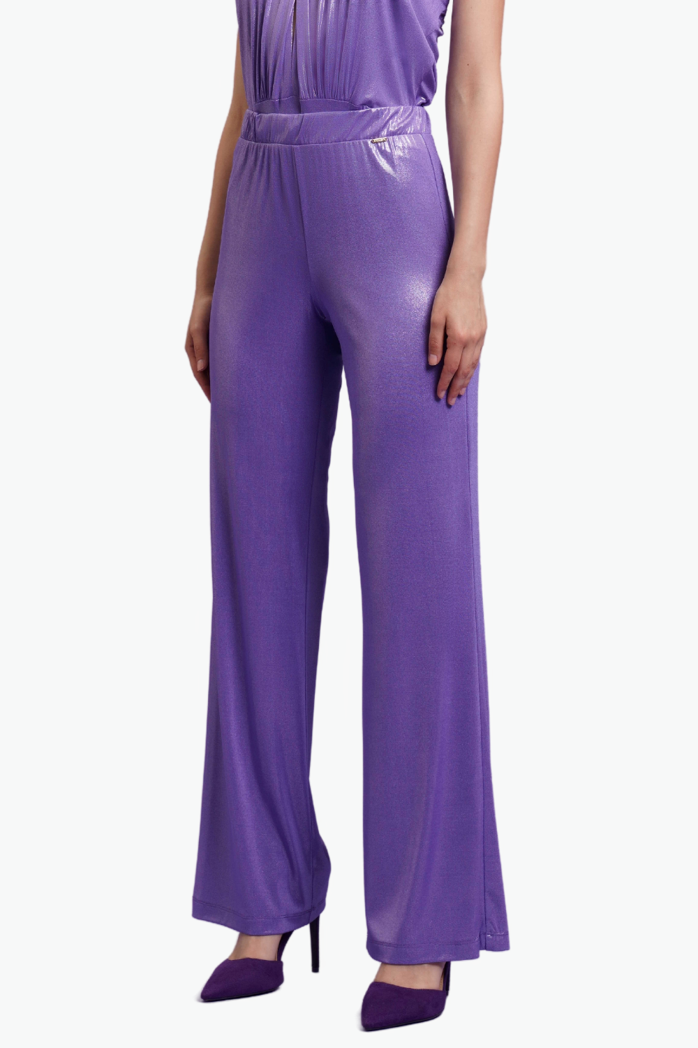 Nualy PANTALONE PALAZZO LAMINATO