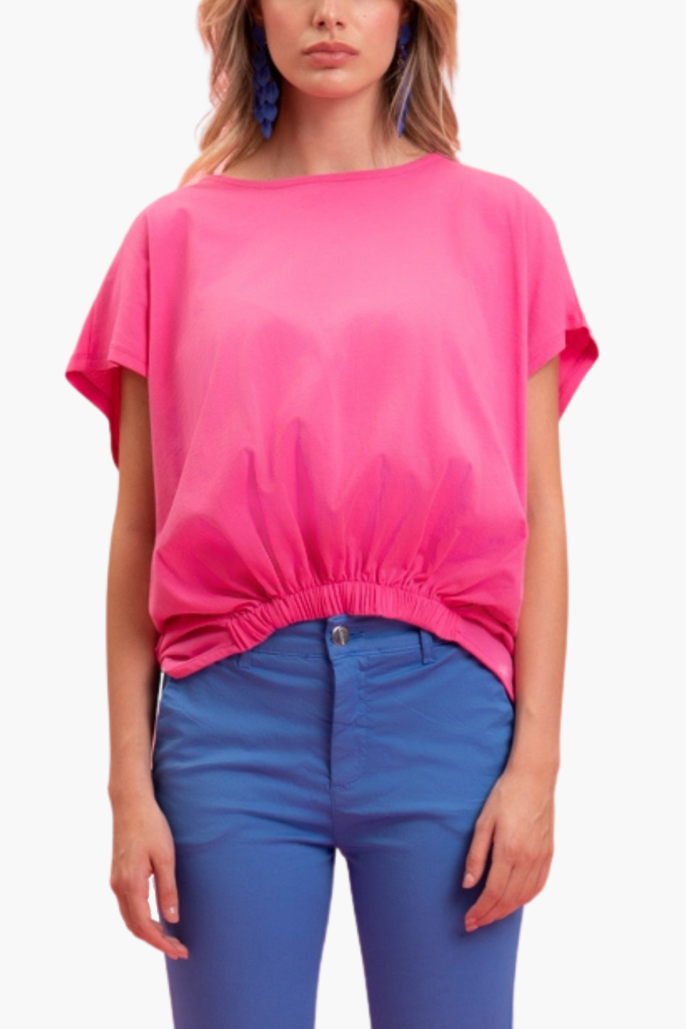 Nualy T-SHIRT CON ELASTICO FONDO