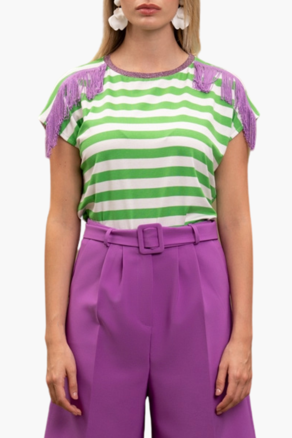 Nualy T-SHIRT CON FRANGIA