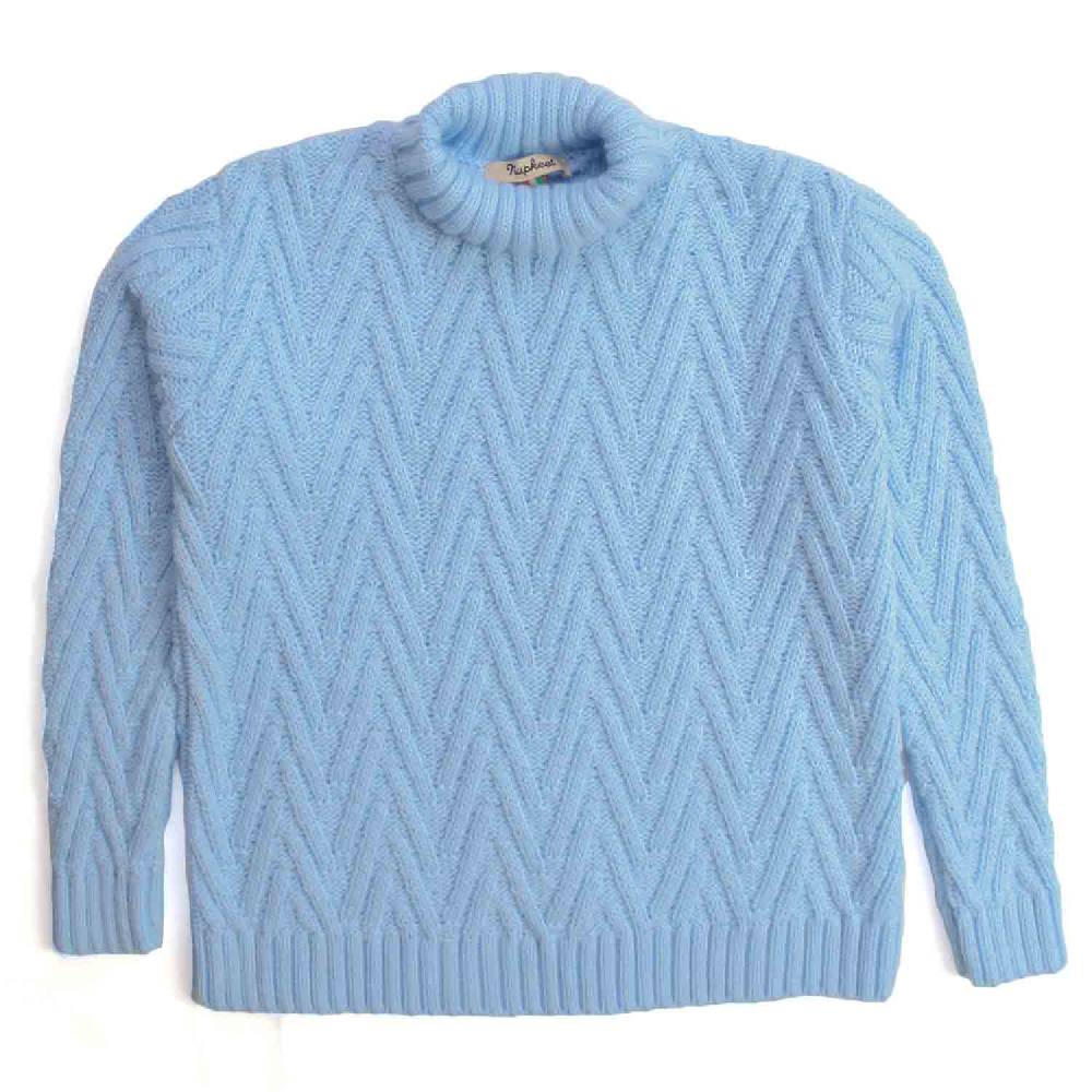 Nupkeet Antilope cielo – Pullover collo alto in tricot
