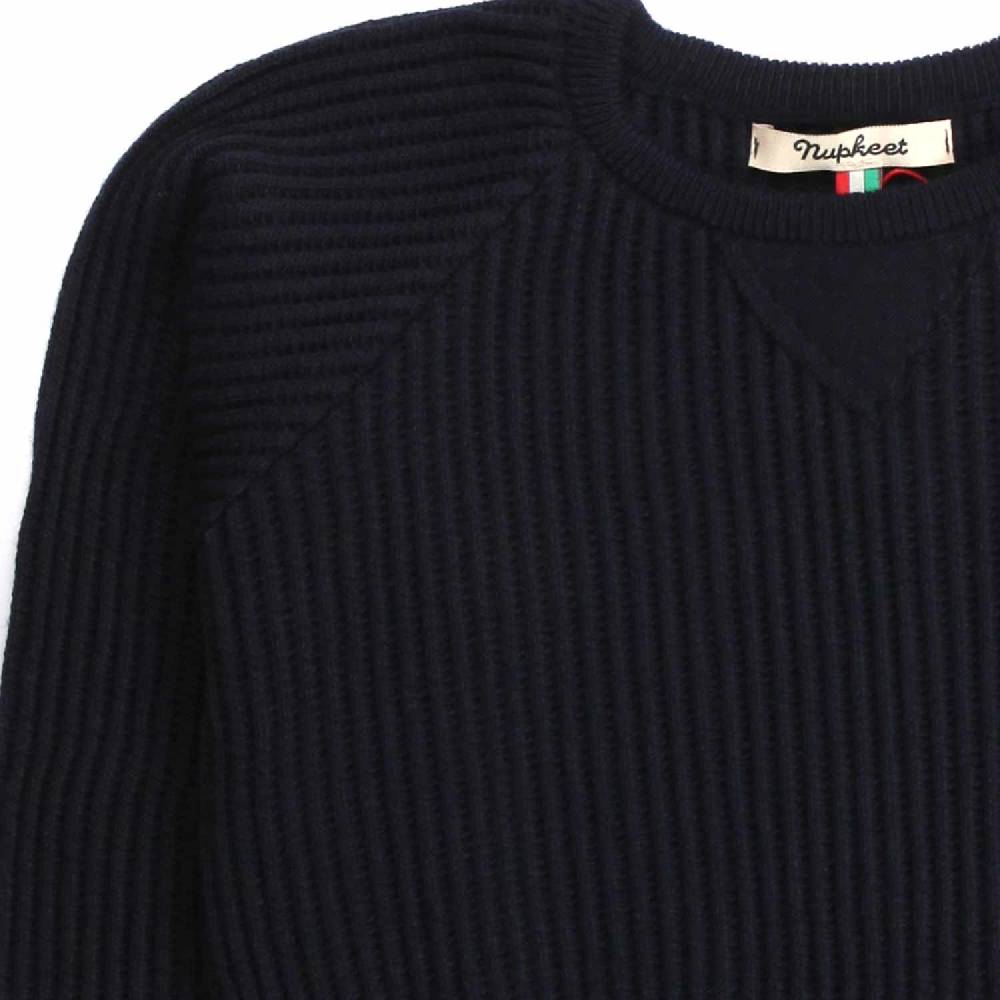 Nupkeet Aquila Blu Scuro – Pullover In Tricot A Coste