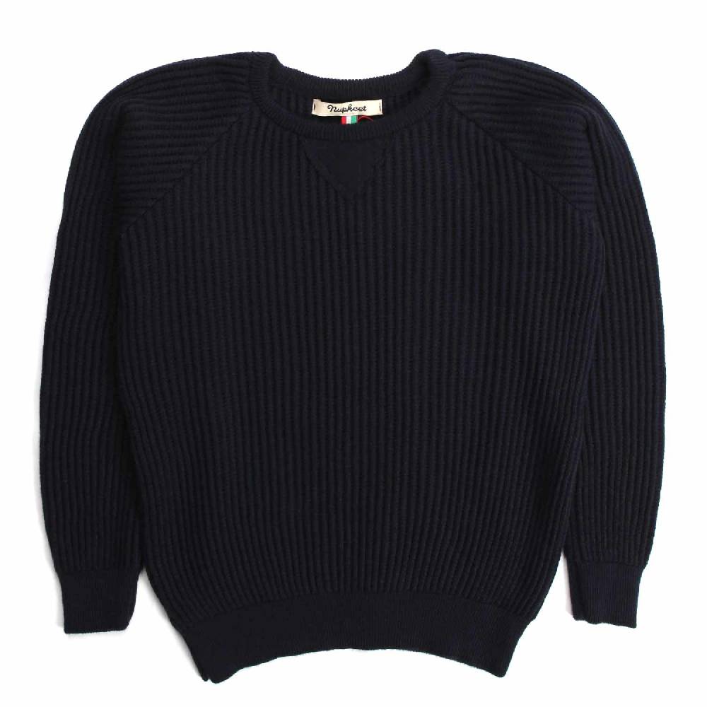 Nupkeet Aquila blu scuro – Pullover in tricot a coste