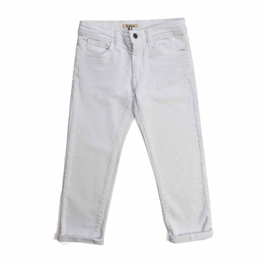 Nupkeet Biscia bianco – Pantalone 5 tasche bambino e teen