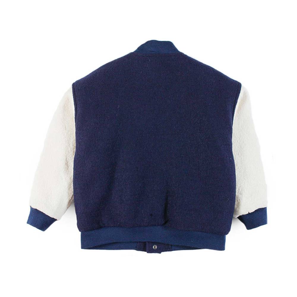 Nupkeet Bomber Bicolore Con Patch In Lana Cotta – Castello