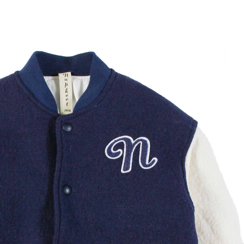 Nupkeet Bomber Bicolore Con Patch In Lana Cotta – Castello