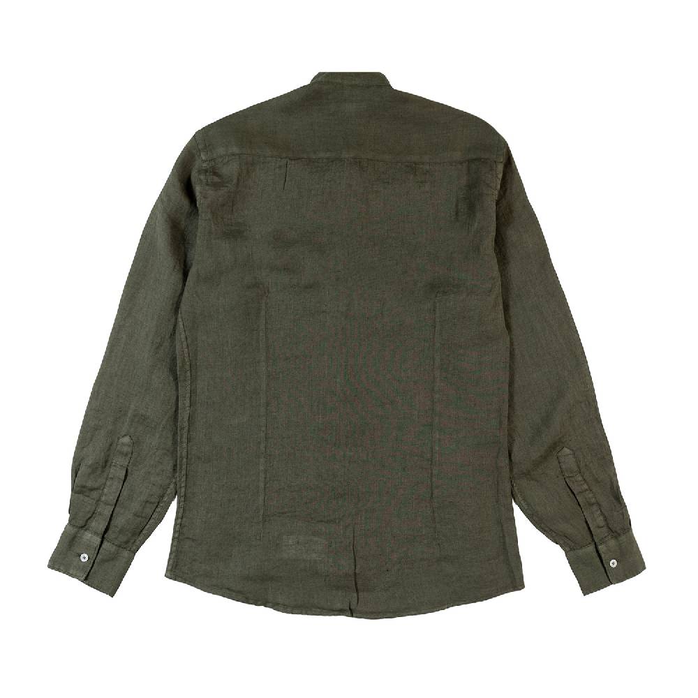 Nupkeet Camicia Coreana Lino Verde Militare Catanzaro
