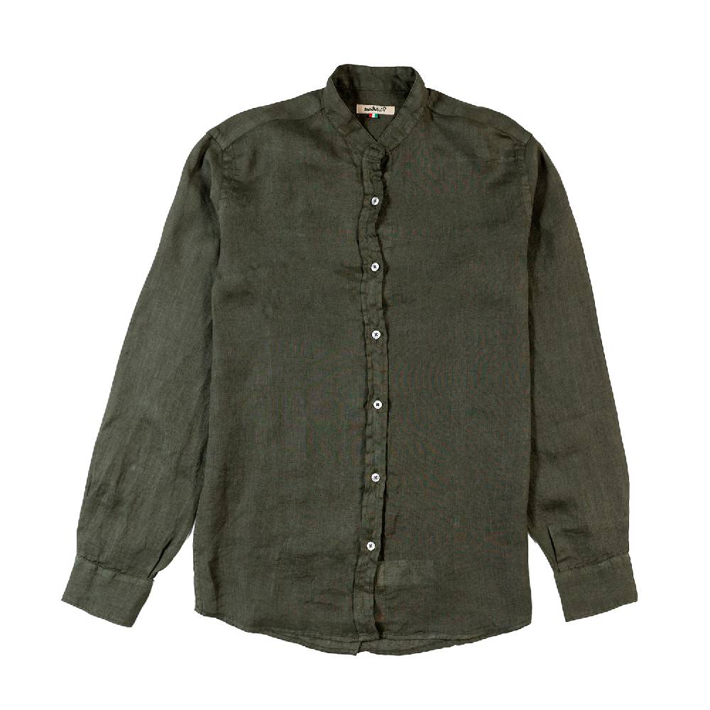 Nupkeet Camicia coreana lino verde militare Catanzaro
