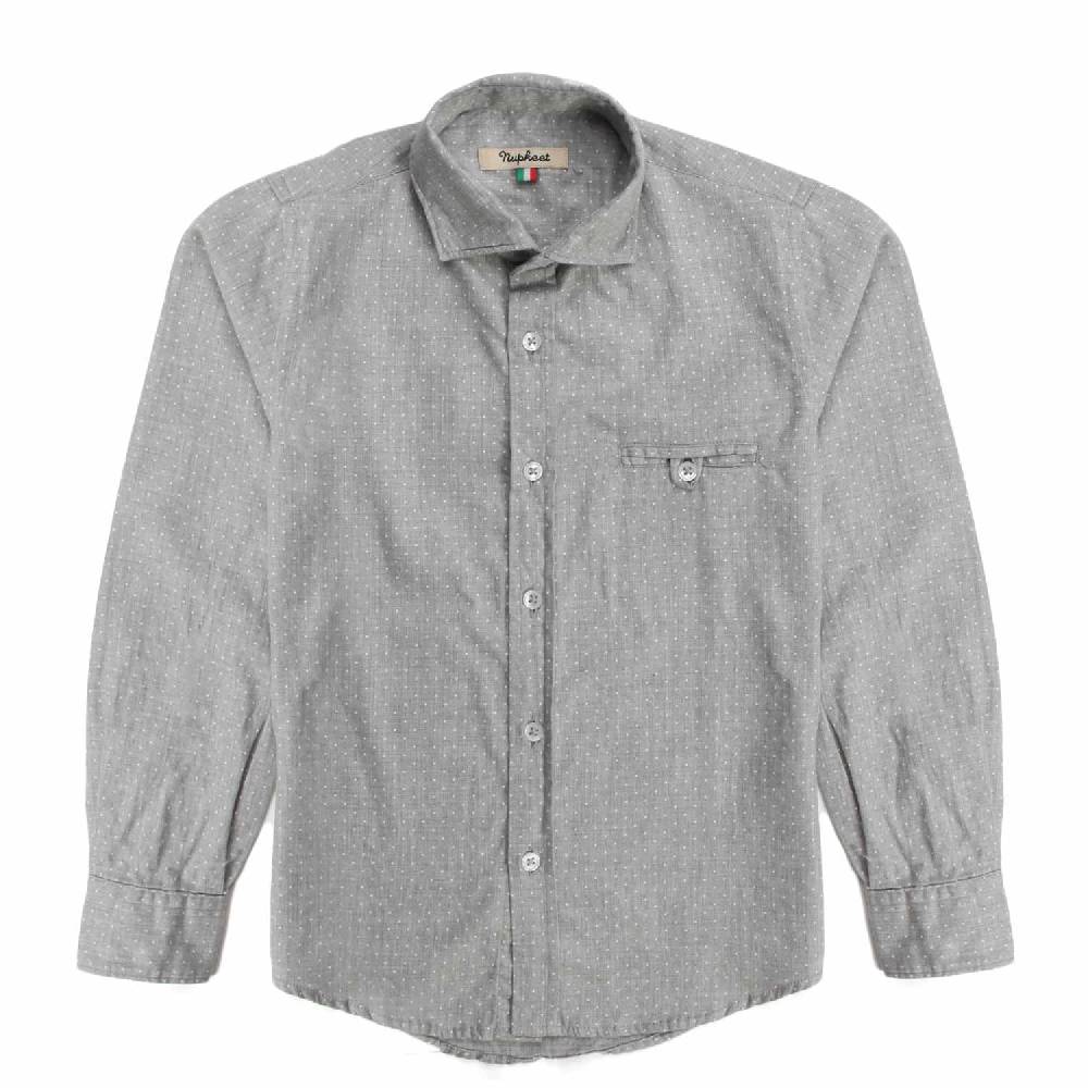 Nupkeet Cincillà a pois – Camicia in flanella grigia e bianca