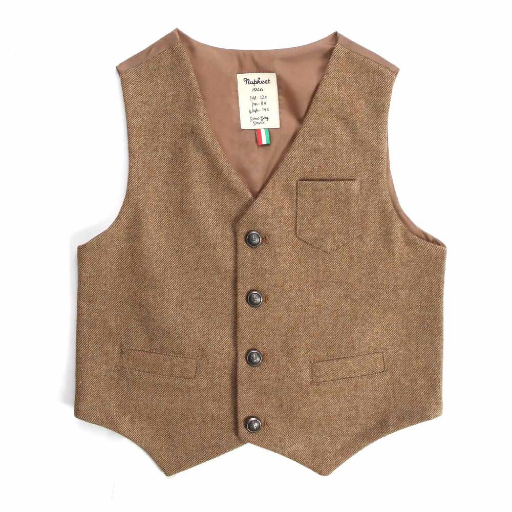 Nupkeet Cobra marrone – Gilet in twill bambino e teenager