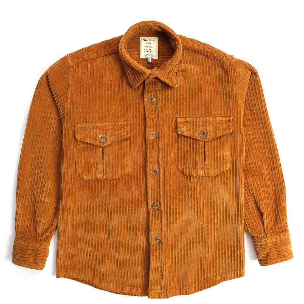 Nupkeet Coccodrillo ocra – Giacca a camicia in velluto