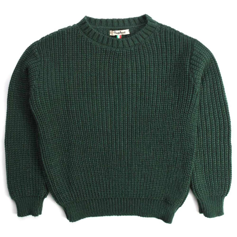 Nupkeet Cormorano verdone – Pullover in tricot a coste