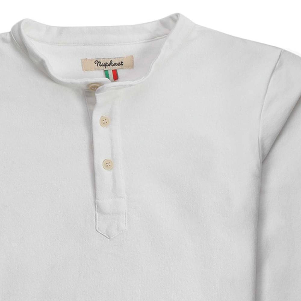 Nupkeet Criceto Bianco – T-shirt Serafino A Manica Lunga